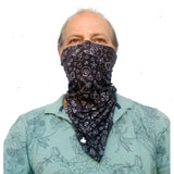 Unique Neck Gaiter - Triangle Face Mask - Tattoo - Black Face Mask - Biker Bandana - Gift Design Scarf