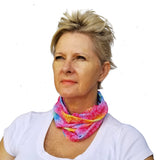 Neck Gaiter-Face Mask-Head Scarves-Headband-Floral Light Pink Bandana-Quality Gift Headwear-Face Shield