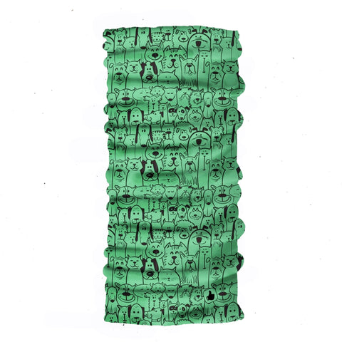 Neck Gaiter-Face Mask-Head Scarves-Headband-Pets Turquoise-Dogs and Cats Design Green Bandana-Quality Gift Headwear Face Shield