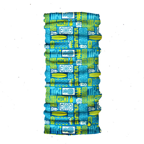 Neck Gaiter-Face Mask-Head Scarves-Headband-Tiki Summer Blue Color Bandana-Quality Gift Headwear Face Shield