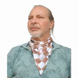 Unique Neck Gaiter - Triangle Face Mask - Cafe Racer Check - Gold Face Mask - Protective Face Cover - Biker Bandana - Gift Design Scarf