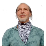 Unique Neck Gaiter - Triangle Face Mask - Crowd - Black and White Face Mask - Protective Face Cover - Biker Bandana - Gift Design Scarf