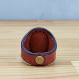 Unique Handcrafted Vegetal Brown Leather Ring with Green Agate Stone Setting-Fashion Jewelry-Size 14 Unisex Gift Fashion Jewelry Band