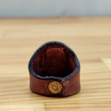 Unique Handcrafted Vegetal Brown Leather Ring With White Agate Stone Setting-Unisex Gift Fashion Jewelry with Naturel Stone Band