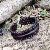 Plain Handcrafted Brown Genuine Vegetal Leather Adjustable Bracelet-Unique Unisex Gift Fashion jewelry Cuff