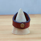 Unique Handcrafted Vegetal Brown Leather Ring with Green Agate Stone Setting-Fashion Jewelry-Size 14 Unisex Gift Fashion Jewelry Band