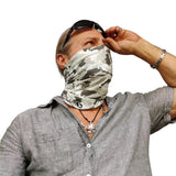 Neck Gaiter-Face Mask-Head Scarves-Headband-Kalahari Camo  Design Gray and Black Bandana-Quality Gift Headwear Face Shield