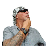 Neck Gaiter-Face Mask-Head Scarves-Headband-Kalahari Camo  Design Gray and Black Bandana-Quality Gift Headwear Face Shield
