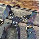 Black Genuine Leather Holster-Leather Shoulder Bag-Leather Festival Bag-Gift Travel Bag-Burning Man Gear Telephone Holder