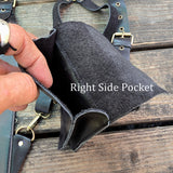 Black Genuine Leather Holster-Leather Shoulder Bag-Leather Festival Bag-Gift Travel Bag-Burning Man Gear Telephone Holder