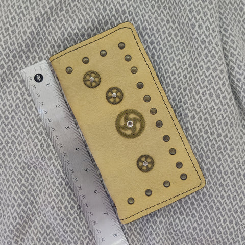 Suede Bi-fold Steampunk Wallet-Suede Wallet-Birthday Gift-Anniversary Gift