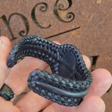 Bohemian Handcrafted Braided Black Vegetal Leather Bracelet with Moss Stone Setting-Unisex Gift Fashion Jewelry Wristband