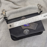 Handcrafted Vegetal Leather Multifunctional Black Belt Bag with Natural Agate Stone Design – Gift -Versatile Fanny Pack