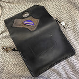 Handcrafted Vegetal Leather Multifunctional Black Belt Bag with Natural Agate Stone Design – Gift -Versatile Fanny Pack