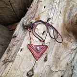 Boho Pewter and Leather Necklace (2265119260726)