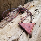 Boho Pewter and Leather Necklace (2265119260726)