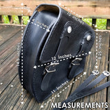 Handcrafted Genuine Vegetal Black Leather Motorcycle Left Side Saddle Bag-Universal Motorcycle-Harley Davidson Swingarm Bag