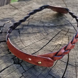 Boho Leather Choker with Onyx Setting (2265120833590)