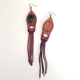 Boho Leather Earing with Onyx Setting (2265120997430)