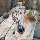 Boho Leather Necklace with Onyx Setting (2265121226806)