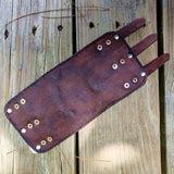 Handcrafted Genuine Dark Brown Vegetal Leather Embossed Skull Design Cuff - Unisex Gift Skull Leather Bracelet Wristband