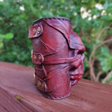 MADE TO ORDER-Handcrafted Genuine Maroon Vegetal Leather Embossed Skull Design Cuff - Unisex Gift Skull Leather Bracelet Wristband