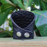 MADE TO ORDER Handcrafted Genuine Small Black Vegetal Leather Embossed Skull Design Cuff, Unique Lifestyle Gift Skull Leather Bracelet-Wristband