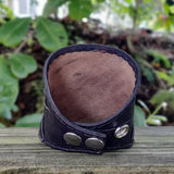 Made To Order-Handcrafted Genuine Black Vegetal Leather Embossed Skull Design Cuff, Cool Gift Skull Leather Bracelet-Biker's Wristband