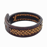 Boho Handcrafted Braided Brown Genuine Vegetal Leather Bracelet-Unique Gift Unisex Fashion Jewelry Cuff