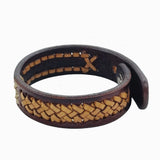 Boho Handcrafted Braided Brown Genuine Vegetal Leather Bracelet-Unique Gift Unisex Fashion Jewelry Cuff