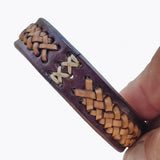 Boho Handcrafted Braided Brown Genuine Vegetal Leather Bracelet-Unique Gift Unisex Fashion Jewelry Cuff
