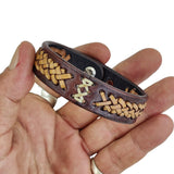 Boho Handcrafted Braided Brown Genuine Vegetal Leather Bracelet-Unique Gift Unisex Fashion Jewelry Cuff