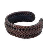 Boho Handcraft Braided Genuine Vegetal Leather Black Bracelet-Unisex Gift Fashion Leather Jewelry Cuff