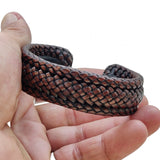 Boho Handcraft Braided Genuine Vegetal Leather Black Bracelet-Unisex Gift Fashion Leather Jewelry Cuff