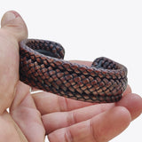 Copy of Boho Handcraft Braided Genuine Vegetal Leather Brown Bracelet-Unisex Gift Fashion Leather Jewelry-Cuff