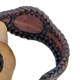 Boho Handcrafted Genuine Brown Braided Leather Bracelet with Gray Agate Stone-Unique Gift Fashion Jewelry Cuff