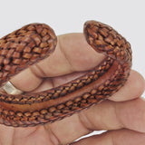 Copy of Copy of Boho Handcraft Braided Genuine Vegetal Leather Brown Bracelet-Unisex Gift Fashion Leather Jewelry-Cuff