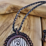 Boho Pewter and Leather Necklace (4095752503350)