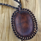 Boho Pewter and Leather Necklace (4095752503350)
