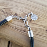 Boho Pewter and Leather Necklace (4095755812918)