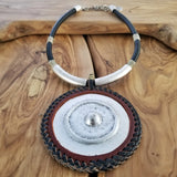 Boho Pewter and Leather Necklace (4095764824118)