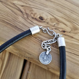 Boho Pewter and Leather Necklace (4095775047734)