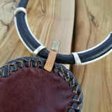 Boho Pewter and Leather Necklace (4095775047734)
