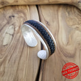 Boho Pewter Bracelet with Leather (4096036372534)