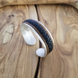 Boho Pewter Bracelet with Leather (4096036372534)