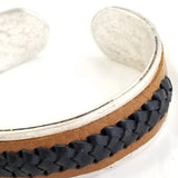 Boho Pewter Bracelet with Leather (4096036372534)