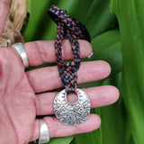 Boho Handcrafted Leather Necklace with Silver Plated Charm - Unisex Fashion Jewelery with Charm