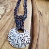 Boho Pewter and Leather Necklace (4095790546998)