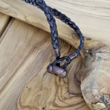 Boho Pewter and Leather Necklace (4095790546998)