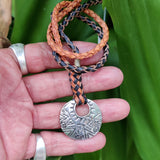 Boho Handcrafted Genuine Leather Necklace with Silver Plated Chamber - Quality Unisex Fashion Leather Jewelery